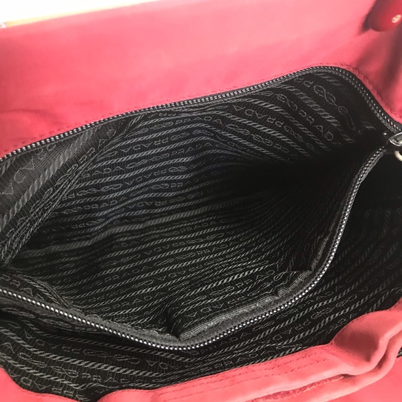 PRADA MEDIUM TOTE BAG RED NYLON VGC FINAL SALE - Picture 5 of 8